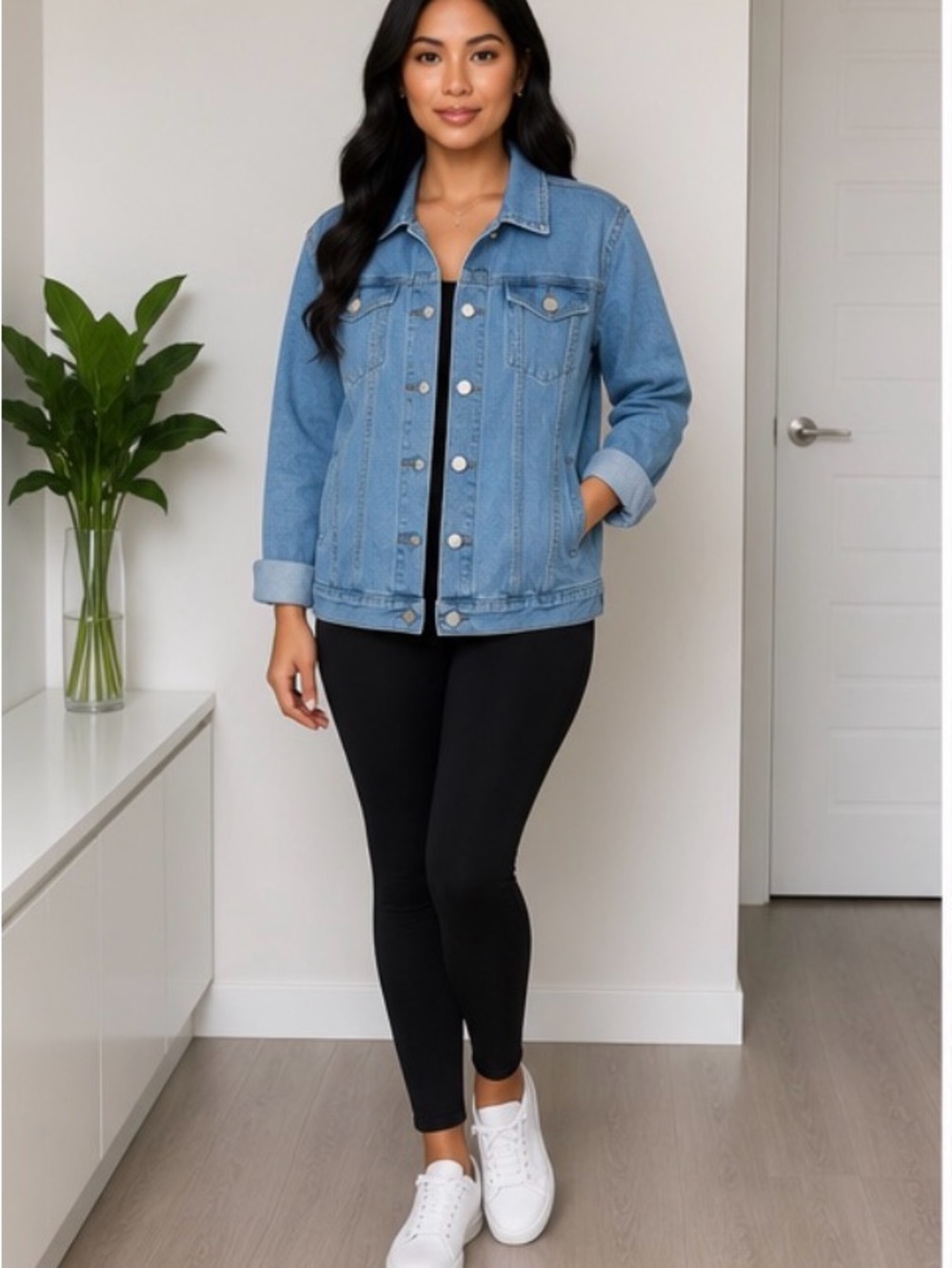 T2M Jeans Light Wash Denim Jacket Oversized Button Front | 2XL